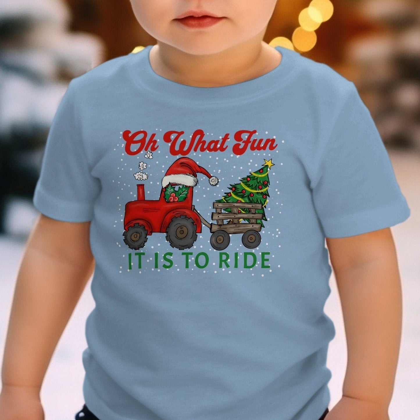 Holiday Baby Shirt Christmas Tractor Baby Shirt