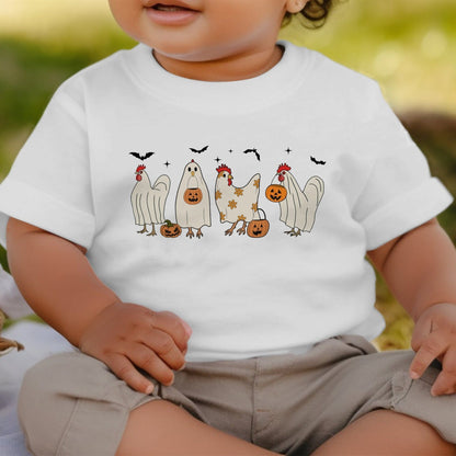 Holiday Baby Shirt Ghostly Chickens Halloween - Baby Shirt