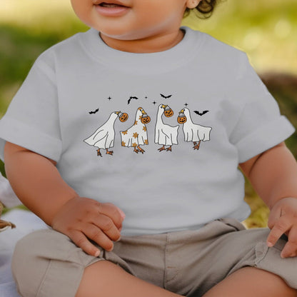 Holiday Baby Shirt Ghostly Geese Halloween - Baby Shirt