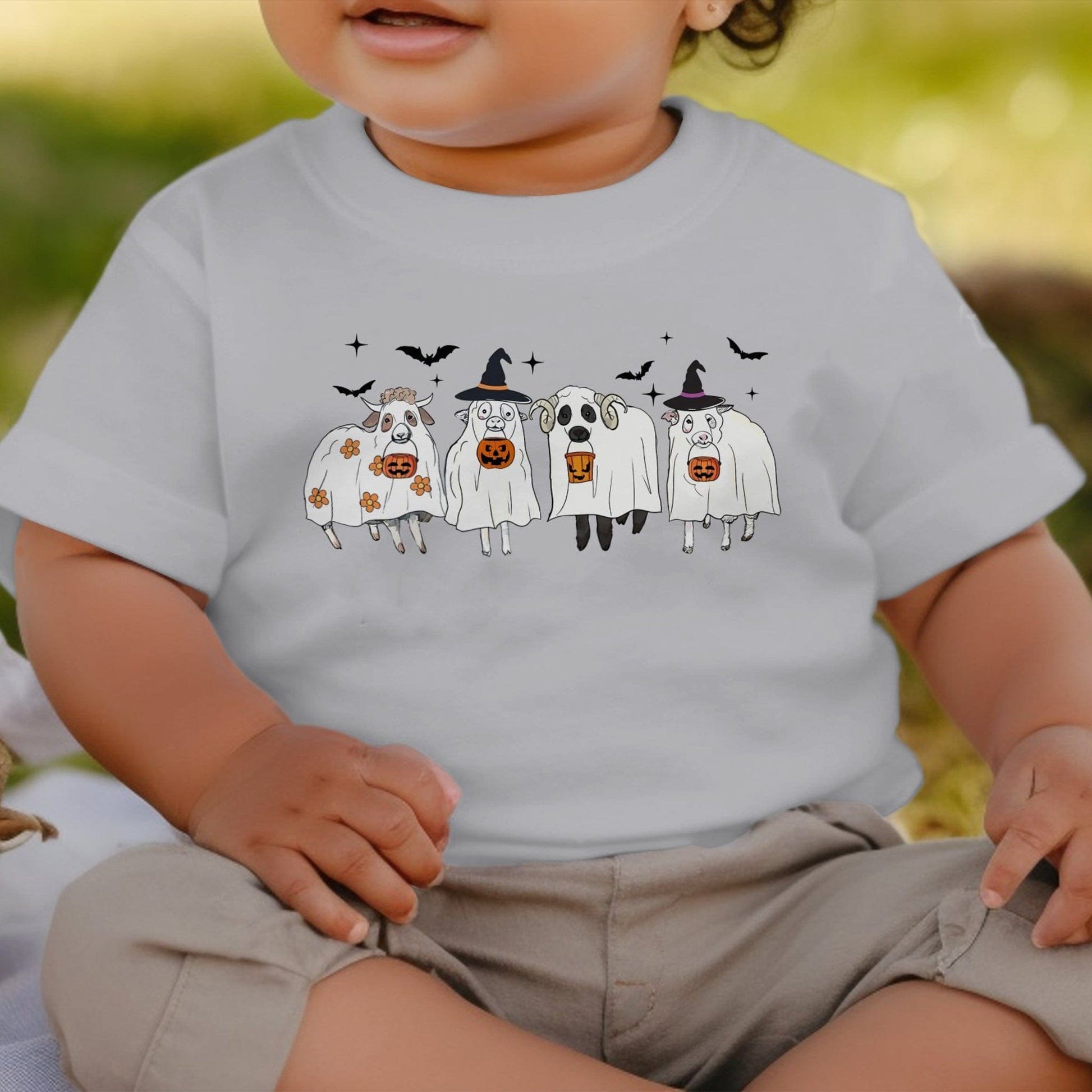 Holiday Baby Shirt Ghostly Sheep Halloween - Baby Shirt