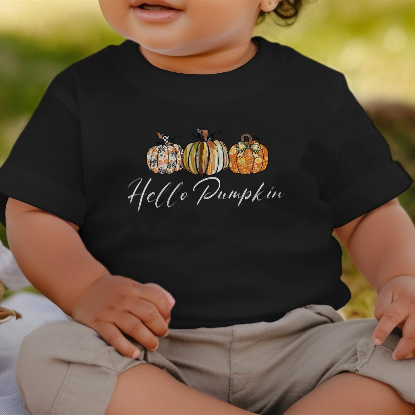 Holiday Baby Shirt Hello Pumpkin Fall - Baby Shirt