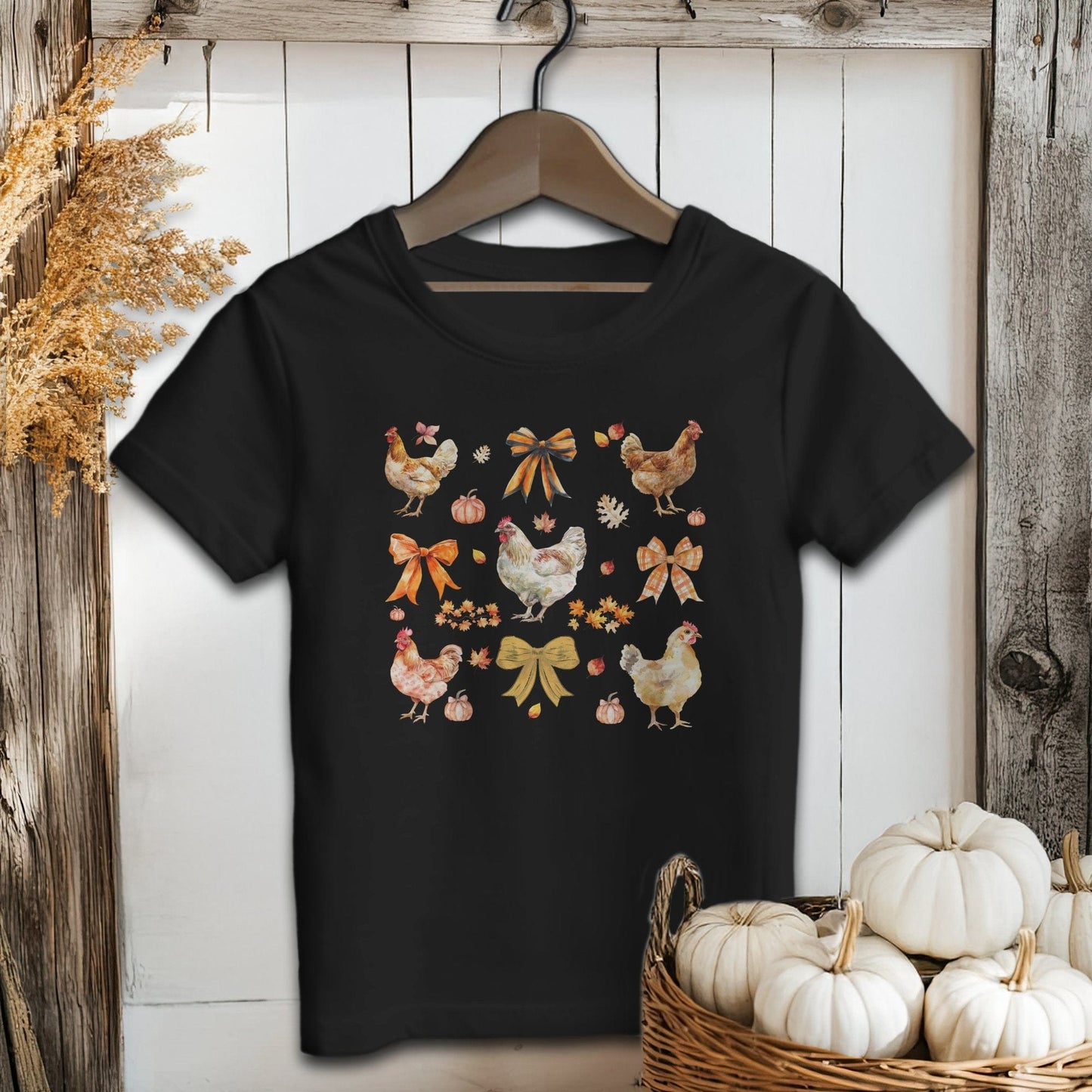 Holiday Baby Shirt Infant T-Shirt / Black / 6 Months Chickens and Bows Fall - Baby Shirt