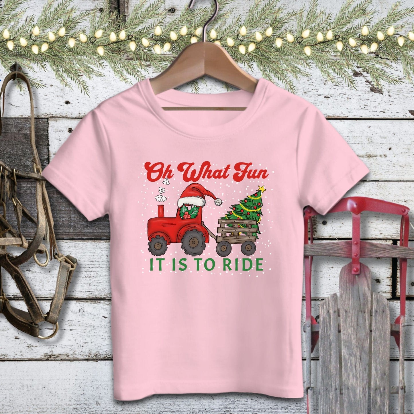 Holiday Baby Shirt Infant T-Shirt / Pink / 6 Months Christmas Tractor Baby Shirt