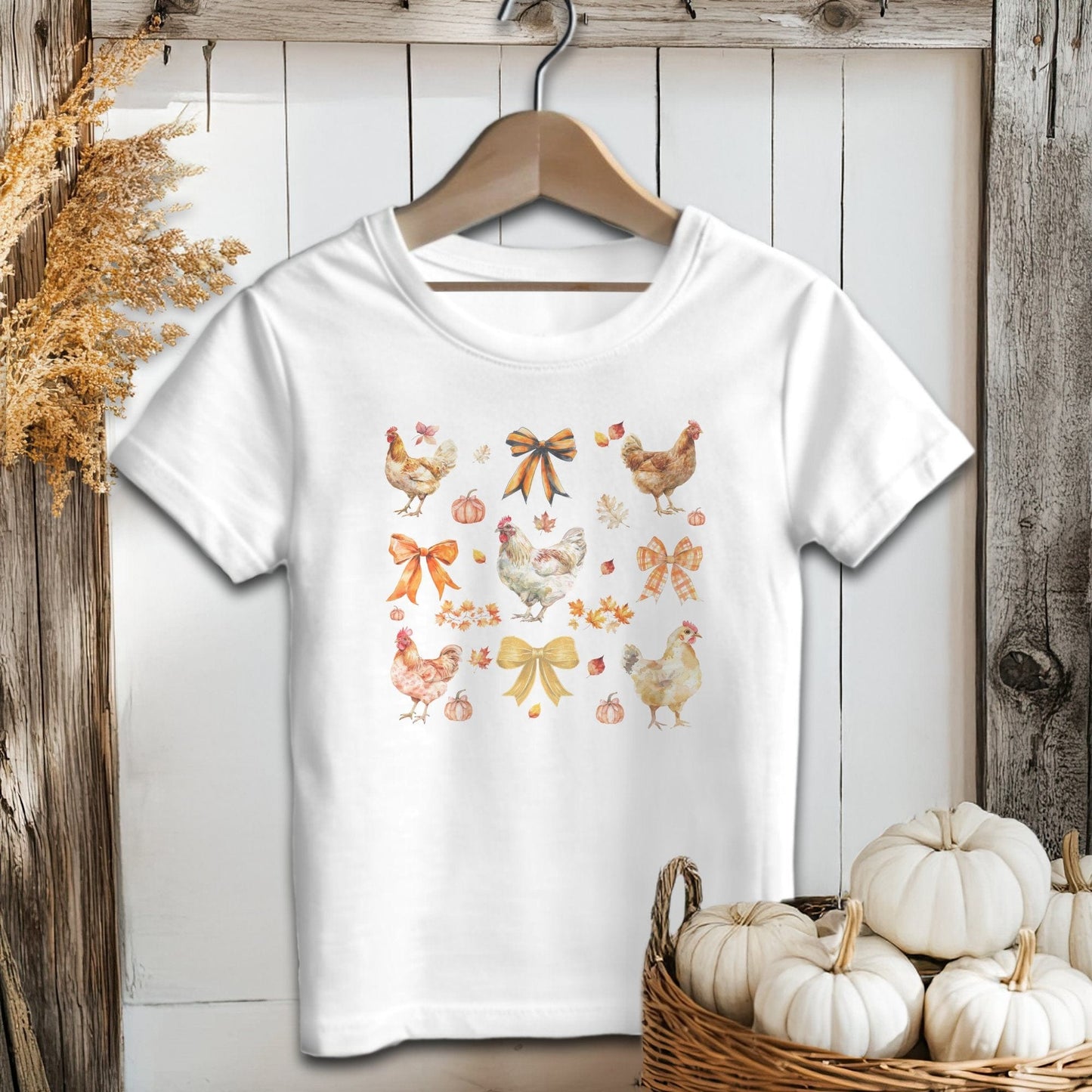 Holiday Baby Shirt Infant T-Shirt / White / 6 Months Chickens and Bows Fall - Baby Shirt