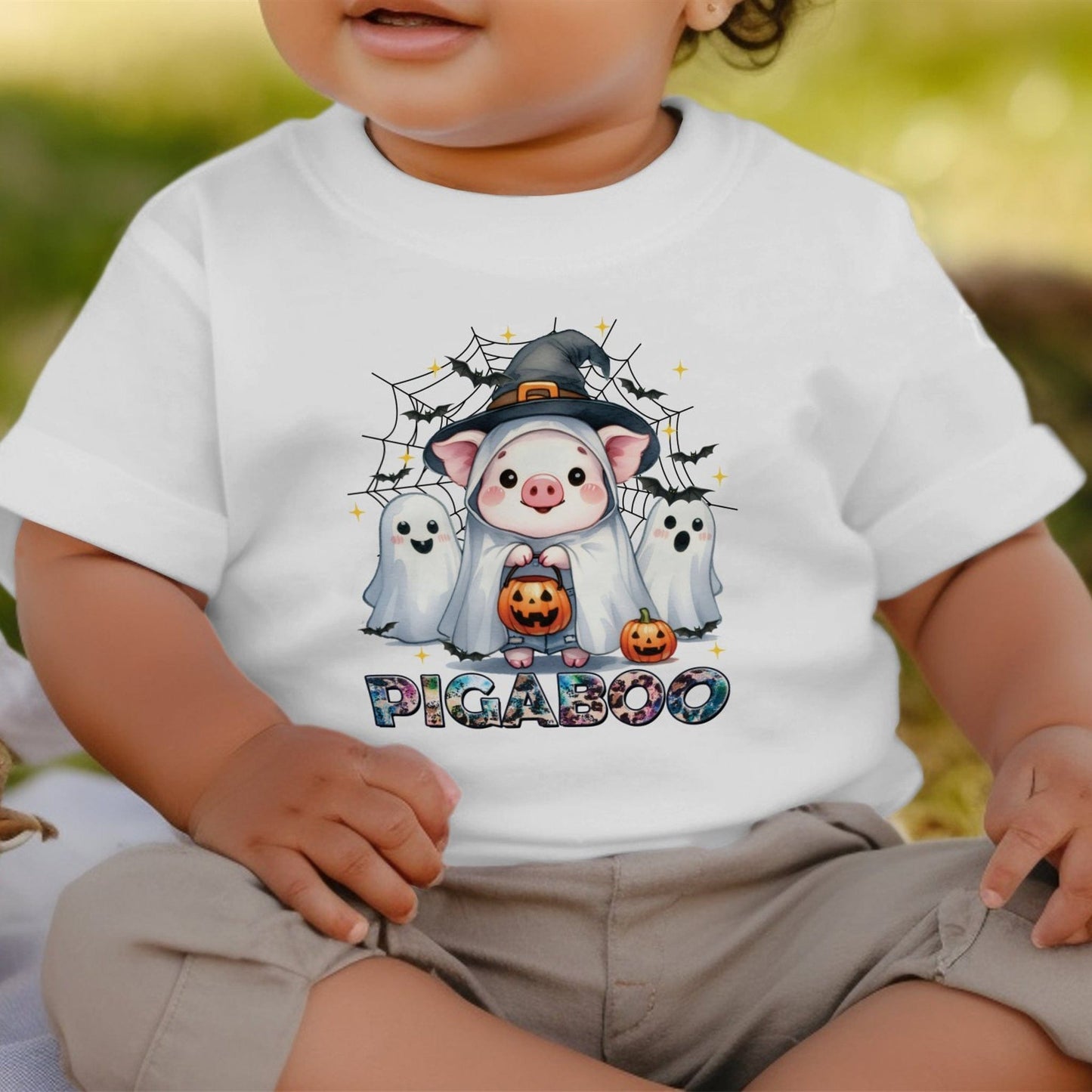 Holiday Baby Shirt Pig Ghosts Halloween - Baby Shirt