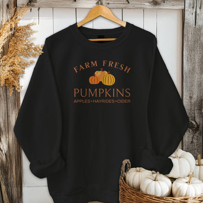 Holiday Shirt Adult Sweatshirt / Black / S Farm Fresh Pumpkins Fall Shirt