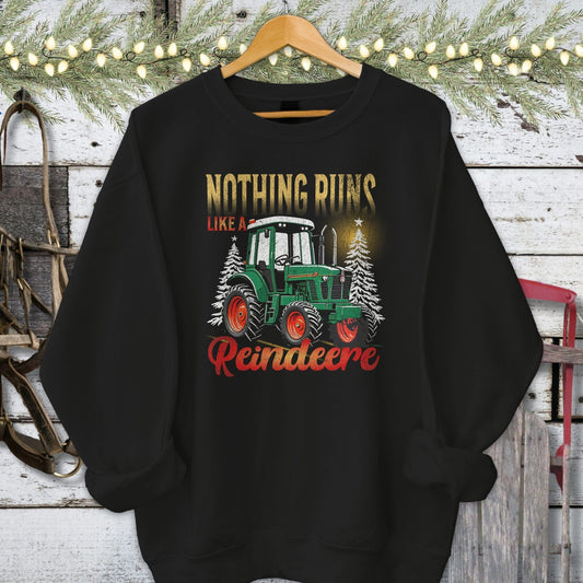 Holiday Shirt Adult Sweatshirt / Black / S Nothing Runs Like A Reindeere Shirt