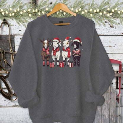 Holiday Shirt Adult Sweatshirt / Dark Heather / S Festive Goats Shirt