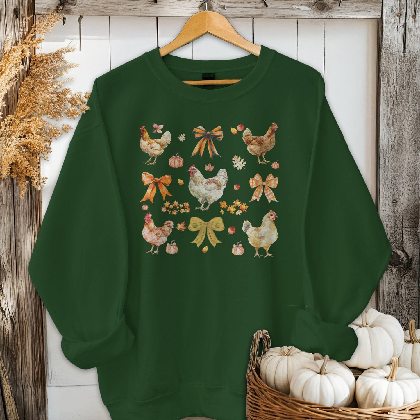 Holiday Shirt Adult Sweatshirt / Forest Green / S Chickens and Bows Fall Shirt