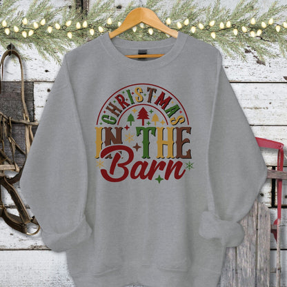 Holiday Shirt Adult Sweatshirt / Graphite Heather / S Christmas In The Barn Shirt