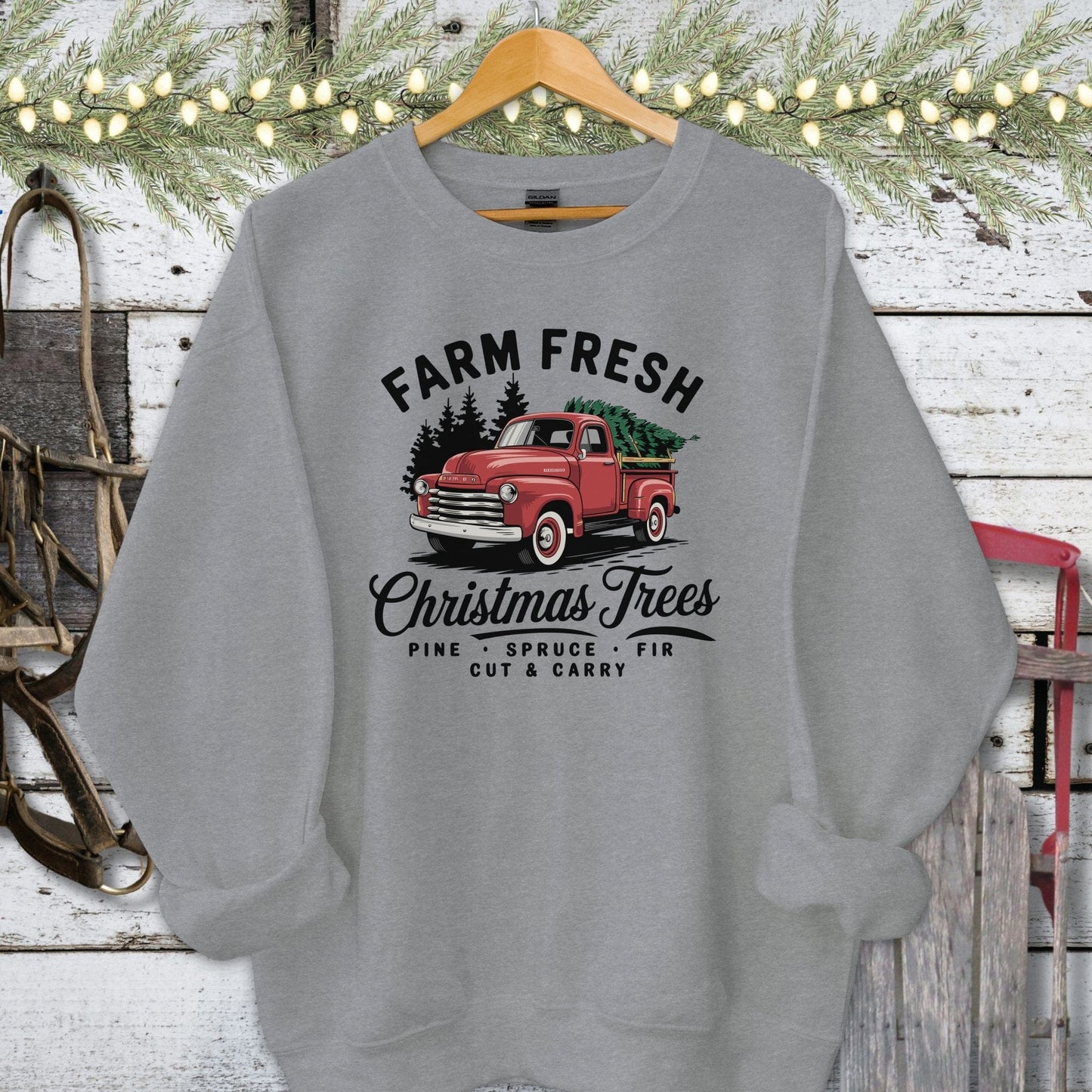 Holiday Shirt Adult Sweatshirt / Graphite Heather / S Christmas Tree Farm Shirt