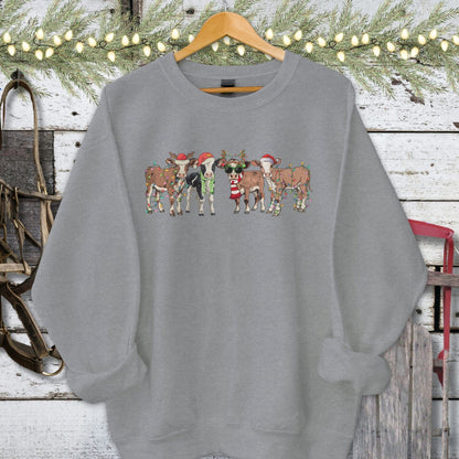 Holiday Shirt Adult Sweatshirt / Graphite Heather / S Festive Cows Shirt