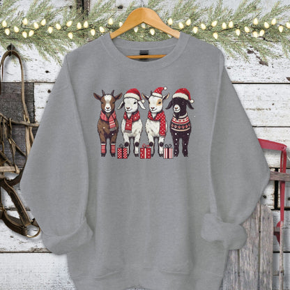 Holiday Shirt Adult Sweatshirt / Graphite Heather / S Festive Goats Shirt