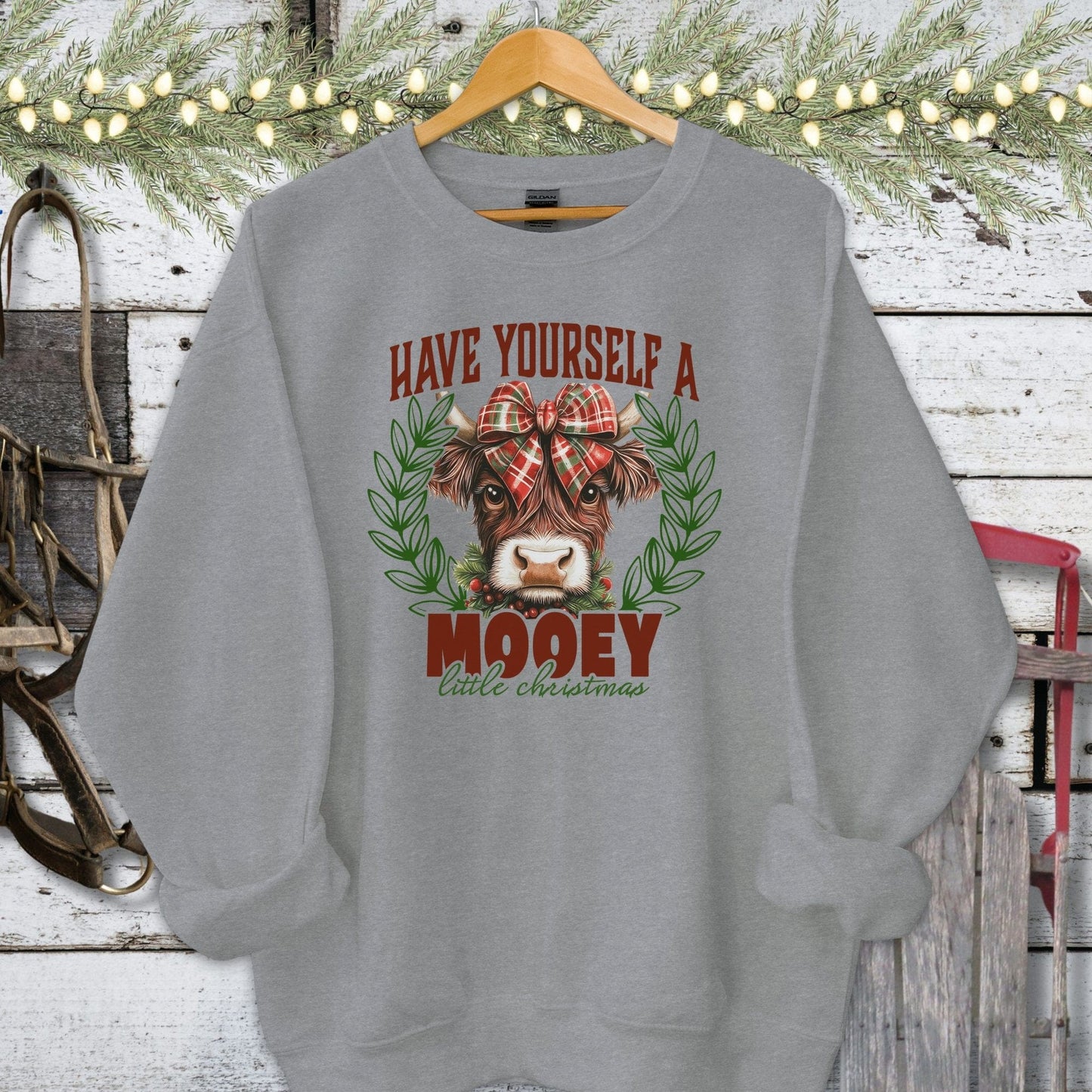 Holiday Shirt Adult Sweatshirt / Graphite Heather / S Mooey Little Christmas Shirt