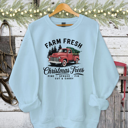 Holiday Shirt Adult Sweatshirt / Light Blue / S Christmas Tree Farm Shirt