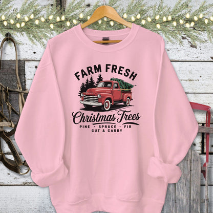 Holiday Shirt Adult Sweatshirt / Light Pink / S Christmas Tree Farm Shirt