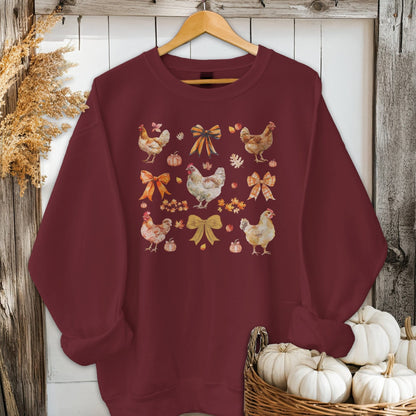 Holiday Shirt Adult Sweatshirt / Maroon / S Chickens and Bows Fall Shirt