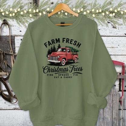 Holiday Shirt Adult Sweatshirt / Military Green / S Christmas Tree Farm Shirt