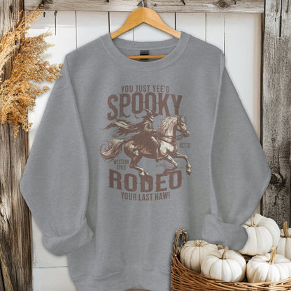 Holiday Shirt Adult Sweatshirt / S / Graphite Heather Spooky Rodeo Halloween Shirt