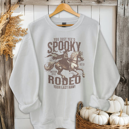 Holiday Shirt Adult Sweatshirt / S / Sport Grey Spooky Rodeo Halloween Shirt