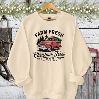 Holiday Shirt Adult Sweatshirt / Sand / S Christmas Tree Farm Shirt