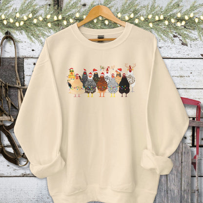 Holiday Shirt Adult Sweatshirt / Sand / S Festive Chickens Shirt