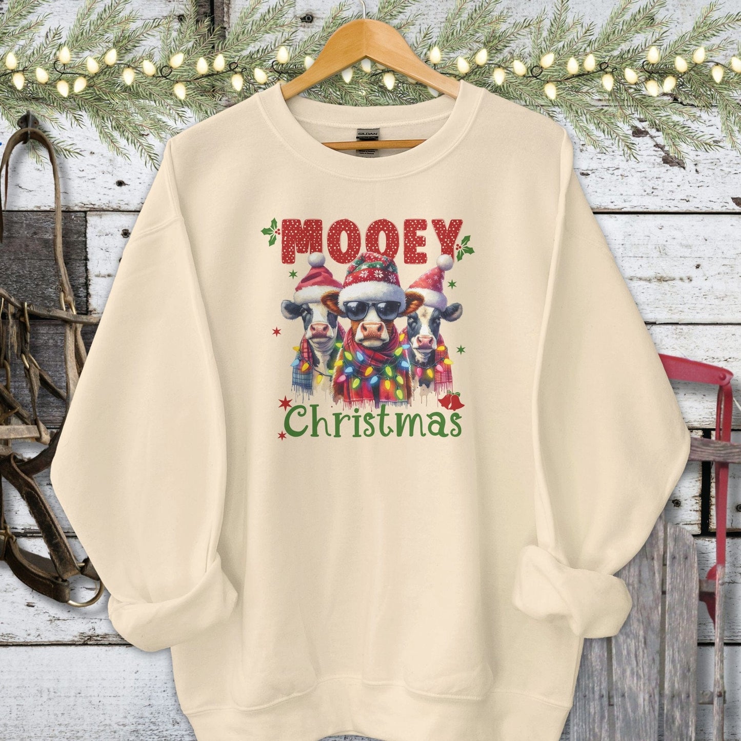 Holiday Shirt Adult Sweatshirt / Sand / S Mooey Christmas Shirt