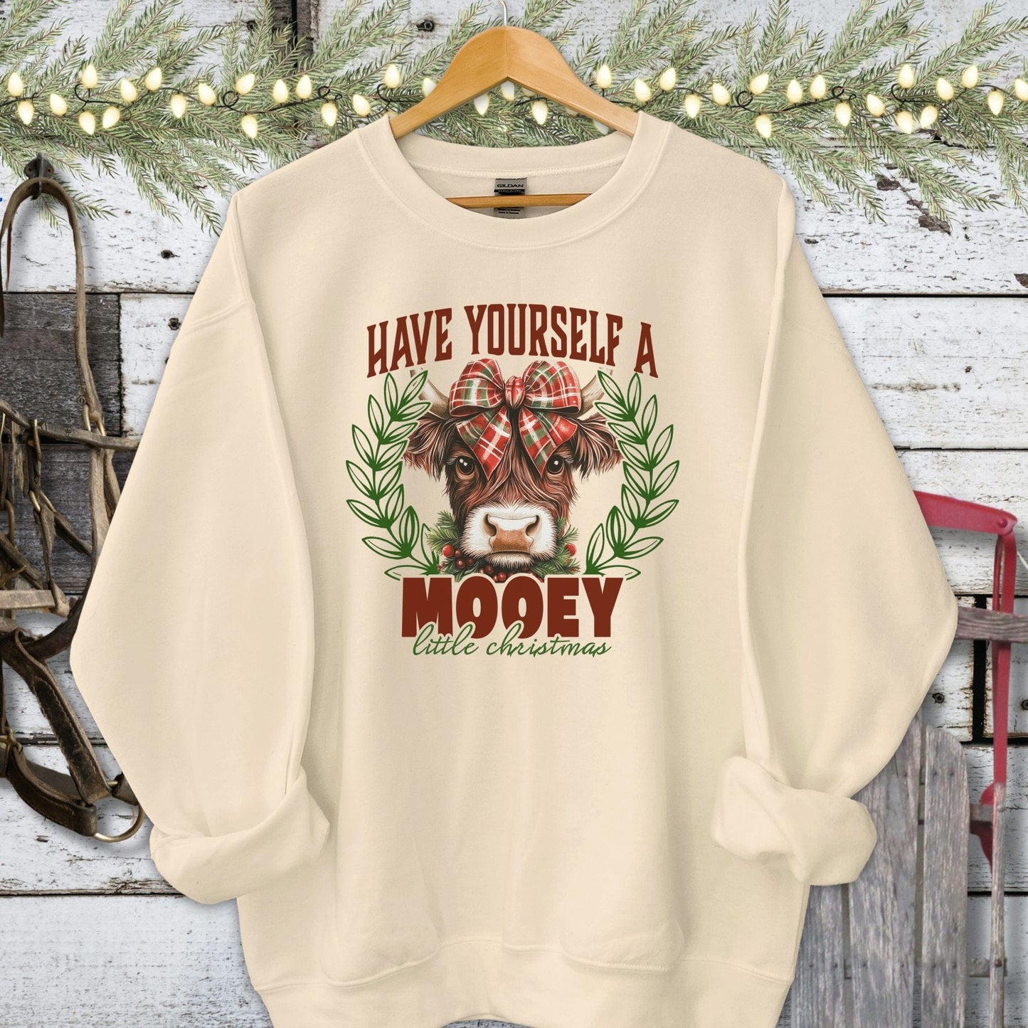 Holiday Shirt Adult Sweatshirt / Sand / S Mooey Little Christmas Shirt