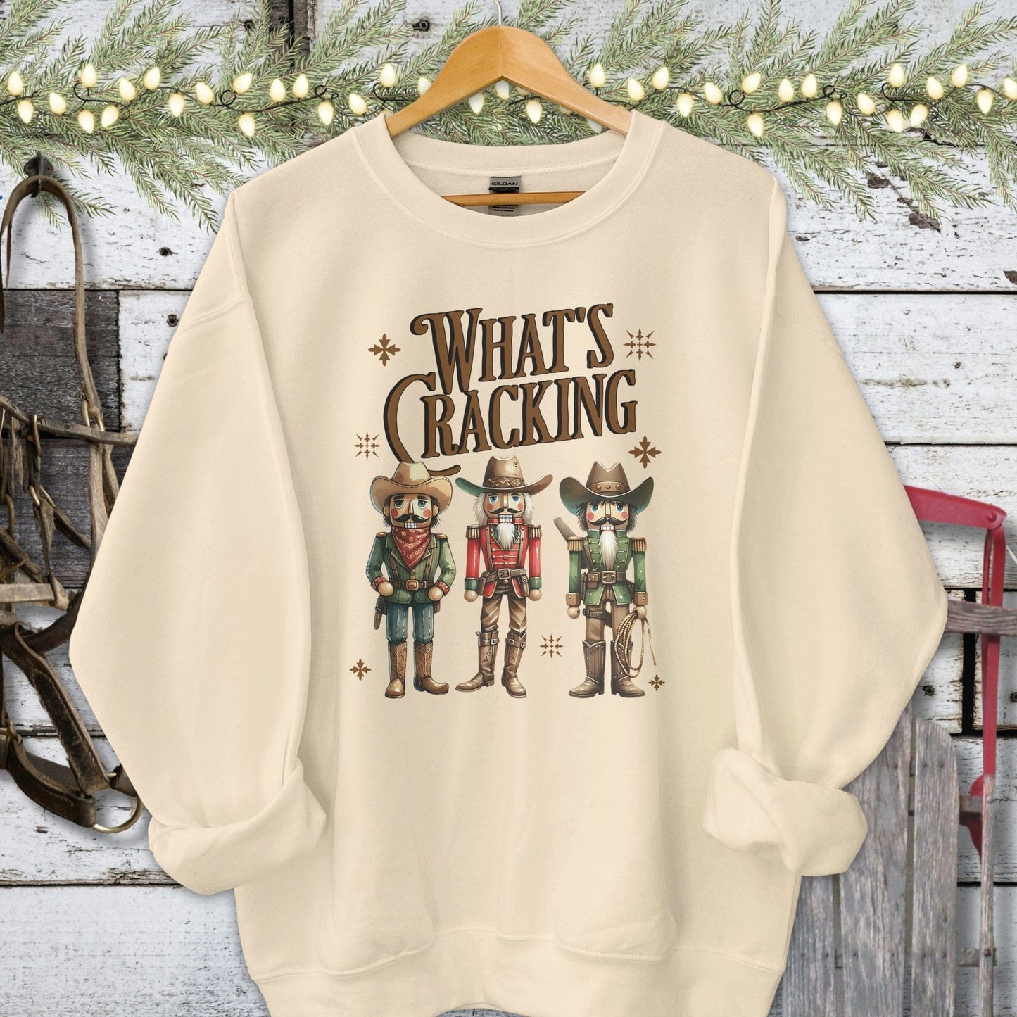 Holiday Shirt Adult Sweatshirt / Sand / S What's Cracking Shirt