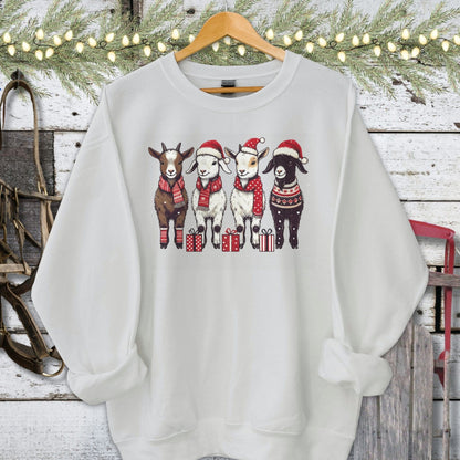 Holiday Shirt Adult Sweatshirt / Sport Grey / S Festive Goats Shirt