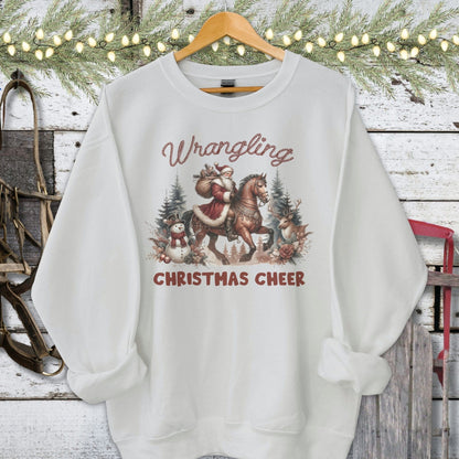 Holiday Shirt Adult Sweatshirt / Sport Grey / S Wrangling Christmas Cheer Shirt