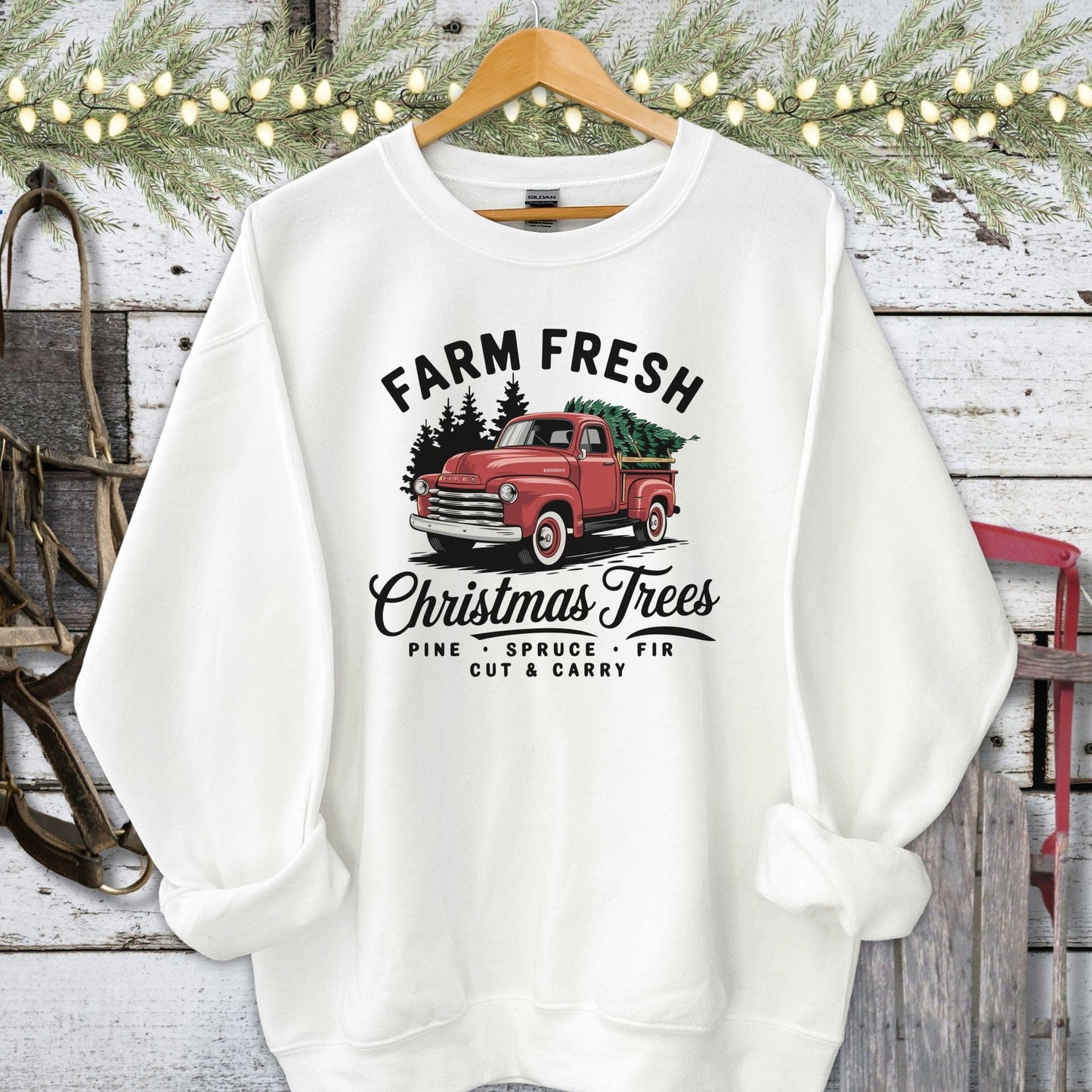 Holiday Shirt Adult Sweatshirt / White / S Christmas Tree Farm Shirt