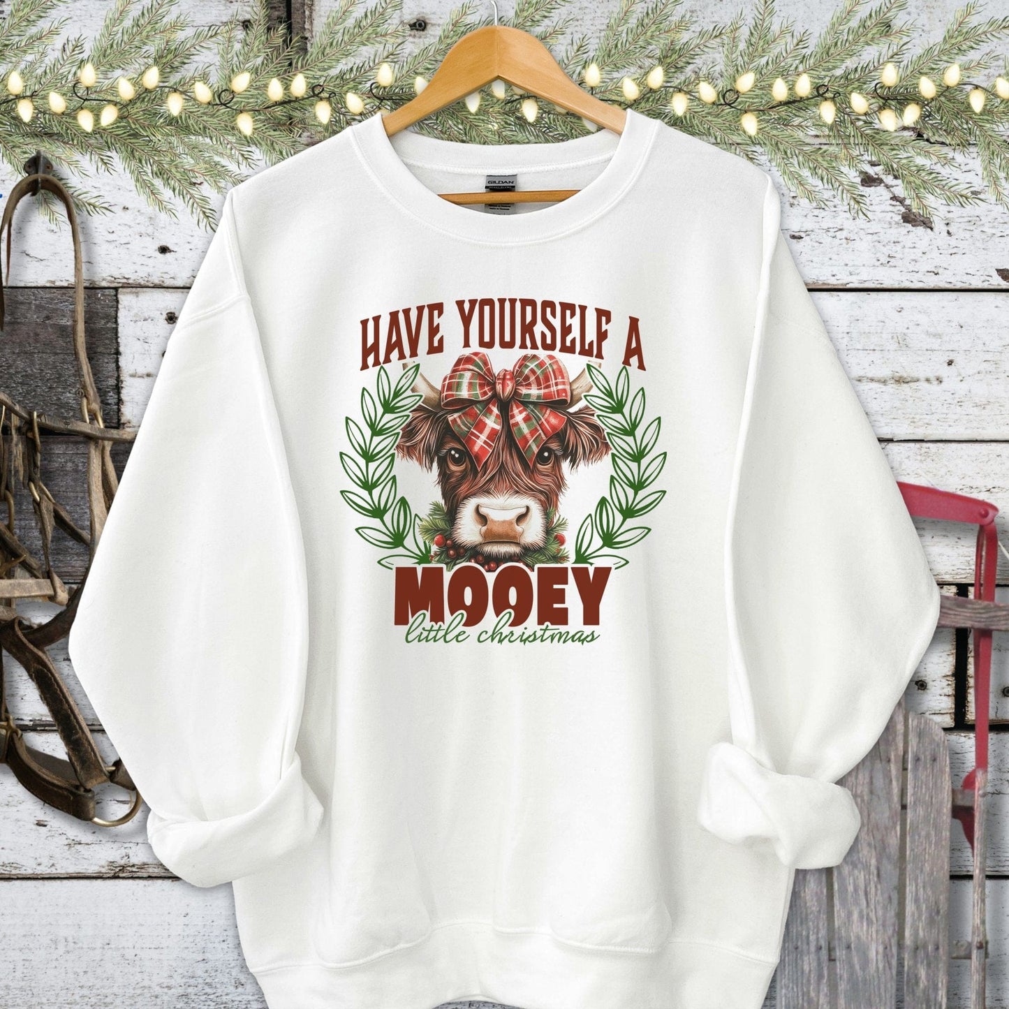 Holiday Shirt Adult Sweatshirt / White / S Mooey Little Christmas Shirt