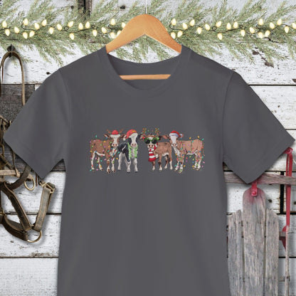 Holiday Shirt Adult T-shirt / Asphalt / XS Festive Cows Shirt