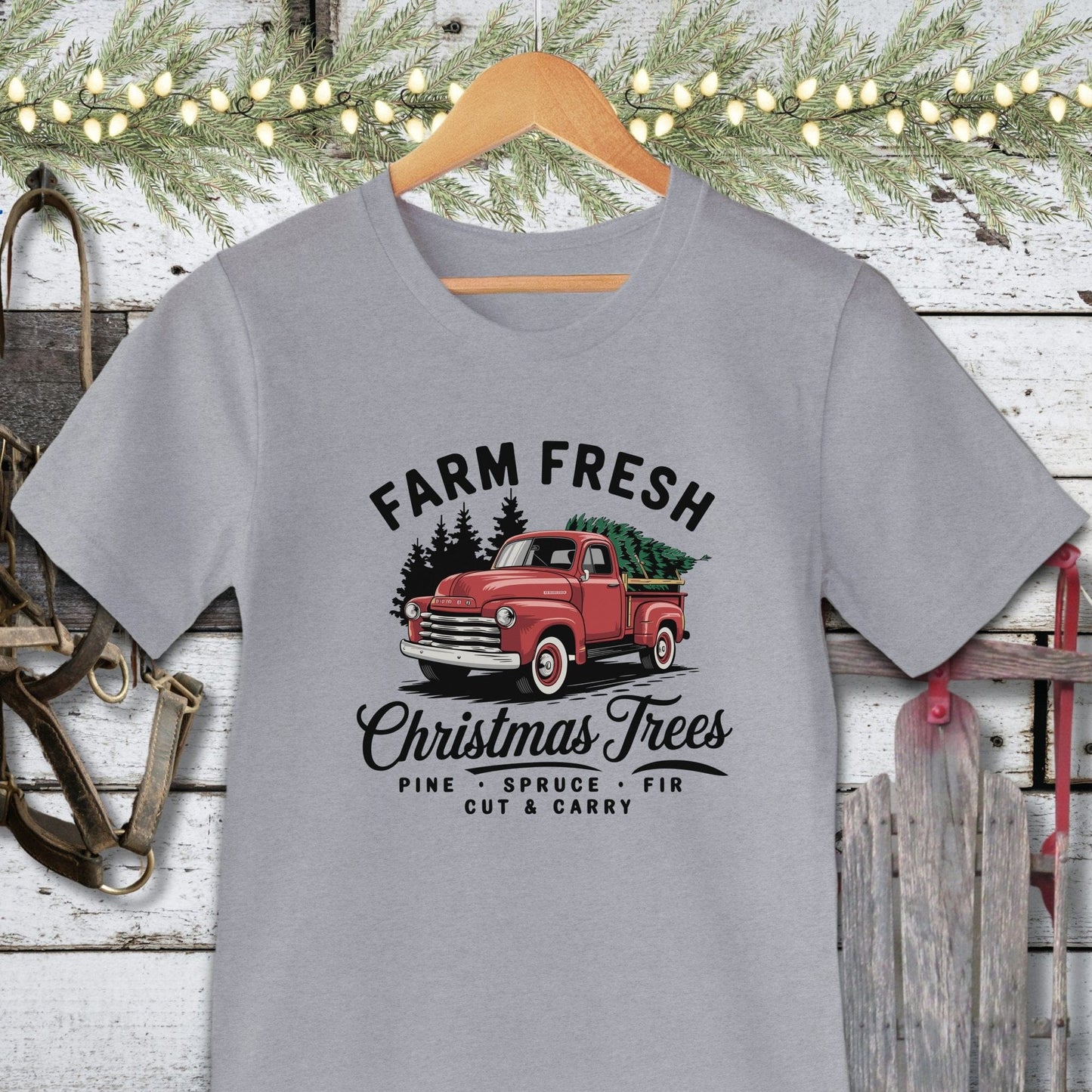 Holiday Shirt Adult T-shirt / Athletic Heather / XS Christmas Tree Farm Shirt