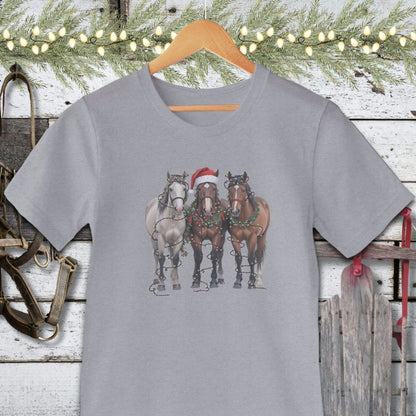 Holiday Shirt Adult T-shirt / Athletic Heather / XS Festive Horses Shirt