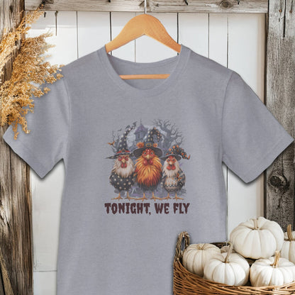 Holiday Shirt Adult T-shirt / Athletic Heather / XS Halloween Witch Chickens Shirt