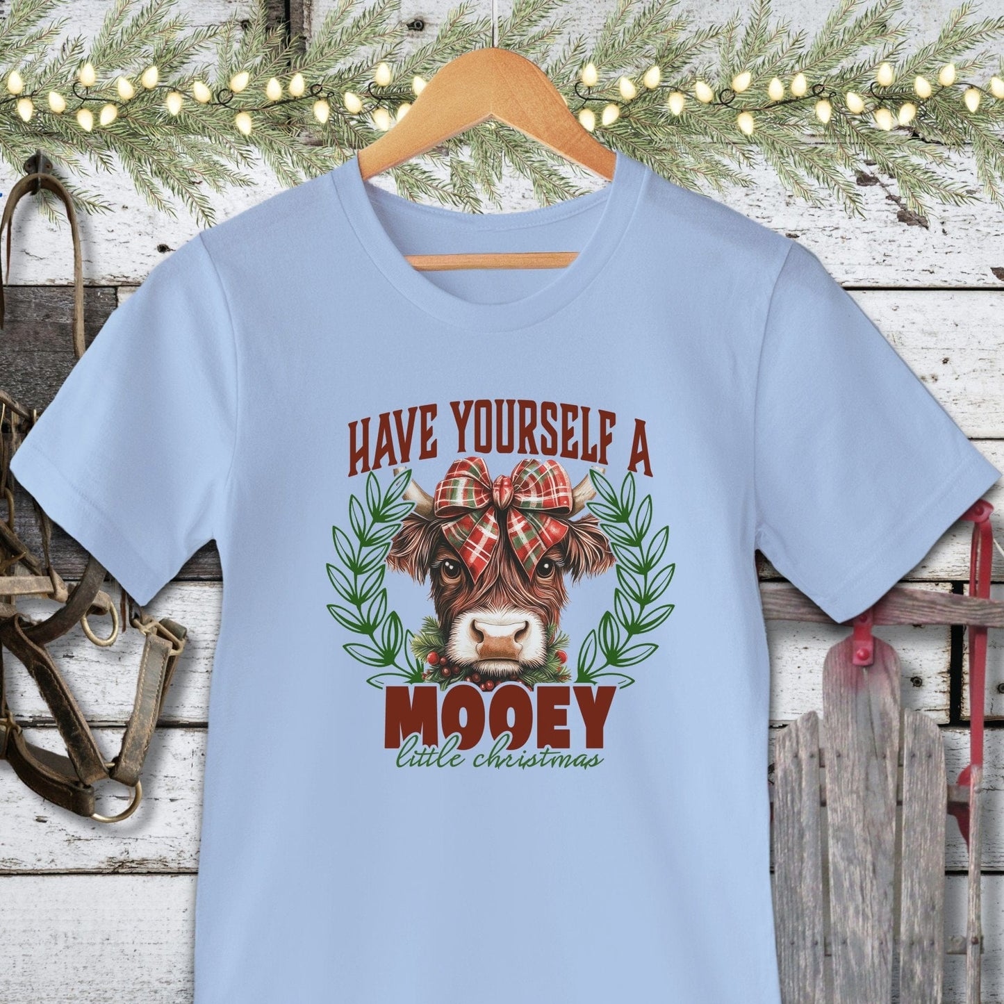 Holiday Shirt Adult T-shirt / Baby Blue / XS Mooey Little Christmas Shirt