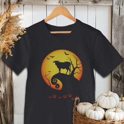 Holiday Shirt Adult T-shirt / Black / XS Halloween Cow in Moonlight Shirt