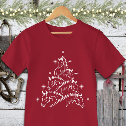 Holiday Shirt Adult T-shirt / Canvas Red / XS Horse Art Christmas Shirt