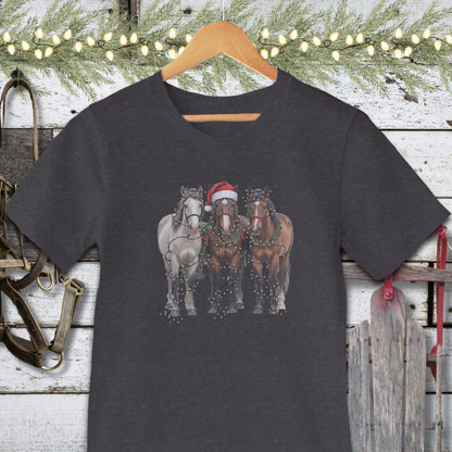 Holiday Shirt Adult T-shirt / Dark Grey Heather / XS Festive Horses Shirt