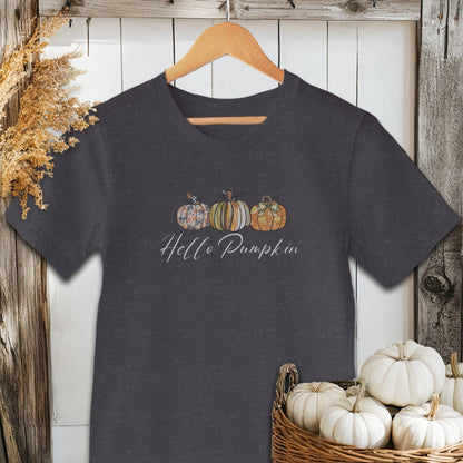 Holiday Shirt Adult T-shirt / Dark Grey Heather / XS Hello Pumpkin Fall Shirt