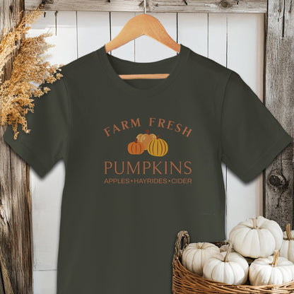 Holiday Shirt Adult T-shirt / Dark Olive / XS Farm Fresh Pumpkins Fall Shirt