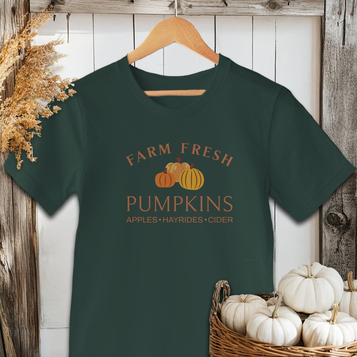 Holiday Shirt Adult T-shirt / Forest / XS Farm Fresh Pumpkins Fall Shirt