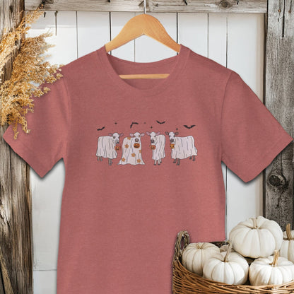 Holiday Shirt Adult T-shirt / Heather Clay / XS Ghostly Cows Halloween Shirt