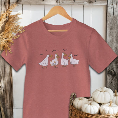 Holiday Shirt Adult T-shirt / Heather Clay / XS Ghostly Geese Halloween Shirt