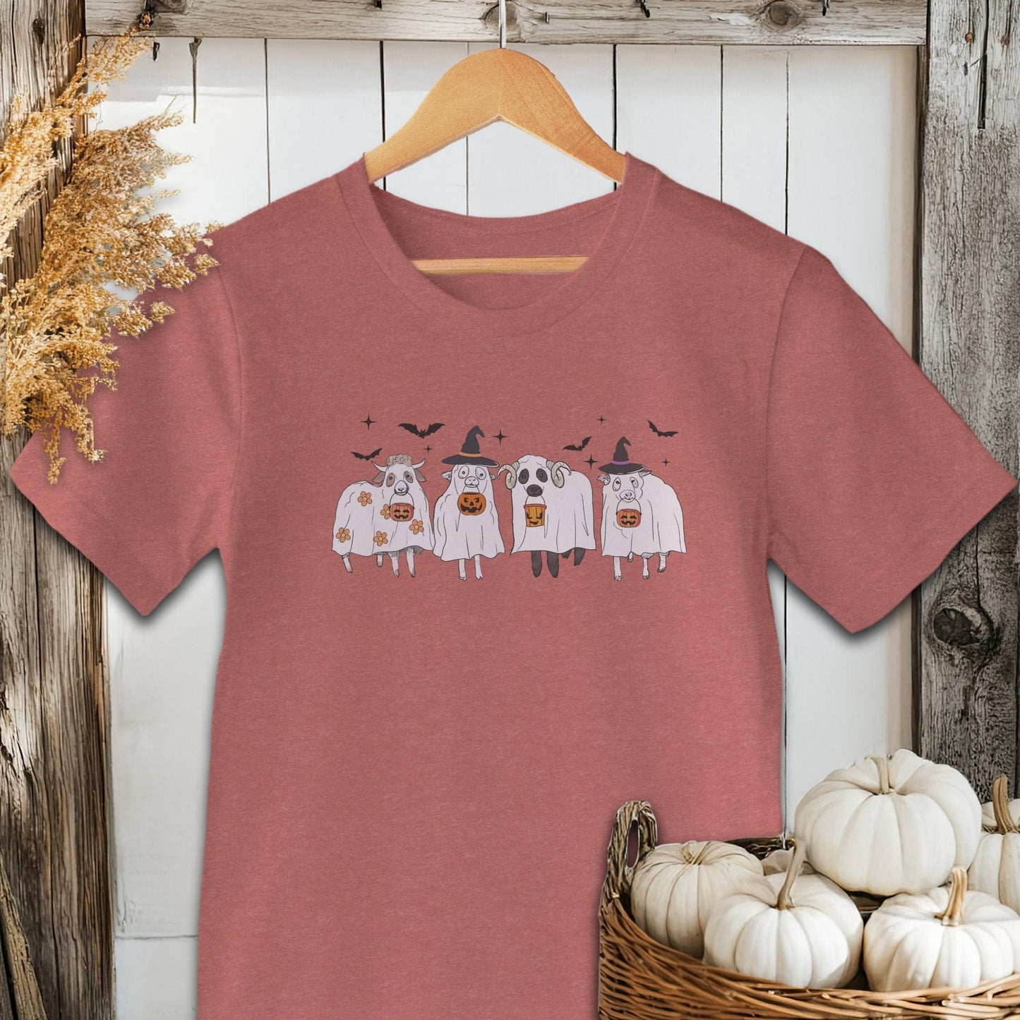 Holiday Shirt Adult T-shirt / Heather Clay / XS Ghostly Sheep Halloween Shirt