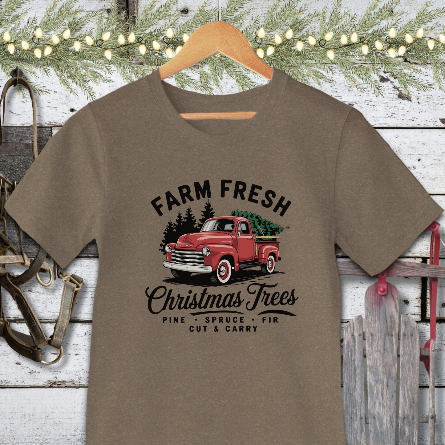 Holiday Shirt Adult T-shirt / Heather Olive / XS Christmas Tree Farm Shirt