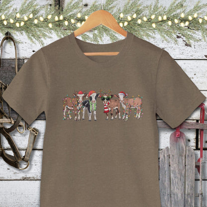 Holiday Shirt Adult T-shirt / Heather Olive / XS Festive Cows Shirt