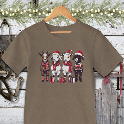 Holiday Shirt Adult T-shirt / Heather Olive / XS Festive Goats Shirt